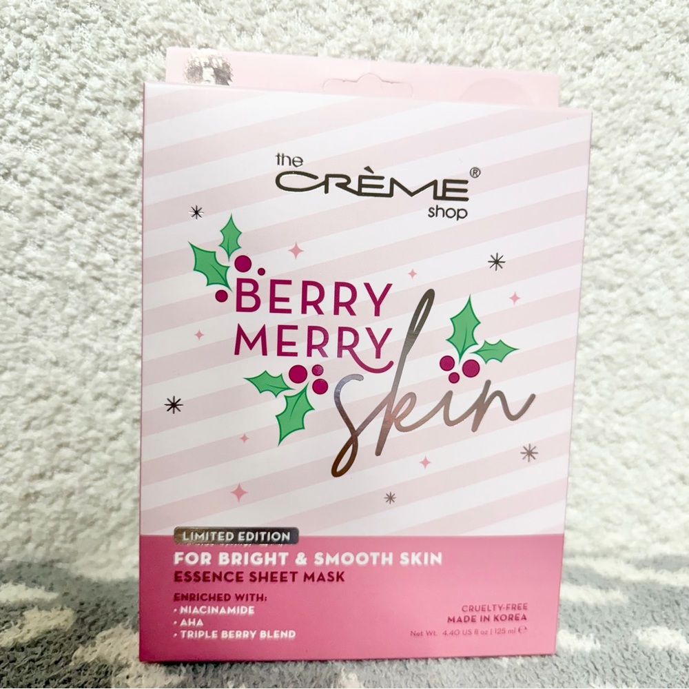 LIMITED EDITION The Crème Shop - Berry Merry Skin Holiday Essence Sheet Masks